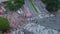 Famous Shibuya Crossing in Tokyo - aerial view - TOKYO, JAPAN - JUNE 12, 2018