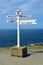 The famous sign post at land`s end, Cornwall, England