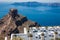 The famous Skaros Rock in Santorini