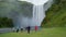 The famous Skogarfoss waterfall in the south of Iceland.