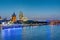 The famous skyline of Cologne with the river Rhine