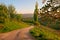 Famous Slovenian heart shape wine road among vineyards in Slovenia