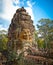 Famous smile face statues of Prasat Bayon temple, Cambodia.