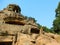 The famous Snake-mouth Cave curved out of yellow sand stones on the top in Udaygiri Hill