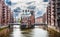 Famous Speicherstadt warehouse district in Hamburg, Germany