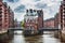 Famous Speicherstadt warehouse district in Hamburg, Germany