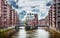 Famous Speicherstadt warehouse district in Hamburg, Germany