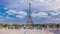 Famous square Trocadero with Eiffel tower in the background timelapse hyperlapse.