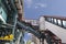 Famous stairs to 125 Street Subway Station in Harlem, New York City