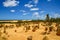 Famous standing rock formations at the Pinnacles Desert in Western Australia