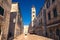 Famous Stradun street in Dubrovnik morning view