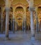 The famous Striped double archways at the Mezquita Cordoba, Andalucia, Spain