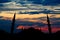 Famous Sultanahmet or Blue Mosque in Istanbul city at sunset