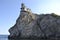 the famous Swallow's Nest Castle in Yalta. view from the sea