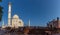 Famous Taj Mahal mosque close panorama, India