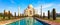 Famous Taj Mahal panorama, front view, Agra, India