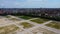 Famous Theresienwiese in Munich - the grounds of the Original Oktoberfest - aerial view