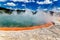 Famous thermal lake Champagne Pool in Wai-O-Tapu thermanl wonderland in New Zealand