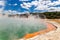 Famous thermal lake Champagne Pool in Wai-O-Tapu thermanl wonderland in Rotorua