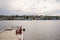 The famous three churches of Mahone Bay near to Lunenburg. Taken in Mahone Bay, Canada, 10.2022