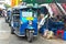 Famous three-wheeled taxi (tuktuk) parking at the street