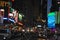 A famous Times Square with colorful screens in the New York City by night