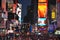 A famous Times Square in the New York City by night