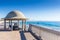 Famous `Tin Hat` at Humewood Promenade at Port Elizabeth beach front in South Africa - Promenade Dome erected in 1923