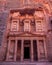 Famous tomb Al-Khazneh or Treasury in Petra