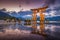 The famous torii gate of the Itsukushima Shrine