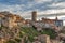 Famous torre de el Salvador with skyline of old village Teruel