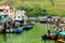 Famous tourist attraction in Hong Kong. Old houses standing in the water in fishing village Tai O, Lantau, Hong Kong, SAR of China