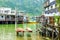 Famous tourist attraction in Hong Kong. Old houses standing in the water in fishing village Tai O, Lantau, Hong Kong, SAR of China