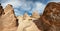 The famous tourist Pasabag Monks Valley . panoramic view. Cappadocia, Turkey