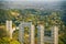 Famous touristic attraction an iconic Hollywood Sign overlooking Los Angeles