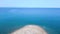 Famous touristic destination Possidi cape with long sand beach and blue sea. Aerial view