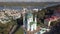 Famous touristic places in Kyiv aerial view to Saint Andrew Church in hystoric center of Kiev, Ukraine