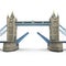 Famous Tower Bridge London, UK on white. 3D illustration