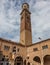 The famous tower Lamberti in the center of Verona, Italy