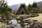 The famous traditional gassho-zukuri farmhouses in Shirakawa-go village, Japan