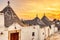 Famous Trulli Houses at Sunset in Alberobello, Puglia