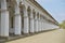 Famous Unesco colonnade in Kromeriz town in Czech Republic with its long arched walkway