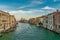 Famous view of Basilica di Santa Maria della Salute and grand canal from Accademia Bridge, Venice, Italy