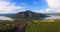 Famous view of Danube Bend Dunakanyar in Hungary, summer