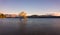 Famous That Wanaka Three in New Zealand in the gusty wind of the morning Golden hour, long exposure