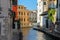 Famous water streets of historic center of Venice