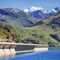 Famous weir in alpine mountain