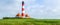 Famous Westerheversand lighthouse at North Sea, Germany