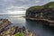 Famous Whaligoe Steps, a man-made stairway of 365 steps near Wick, Caithness, Scotland