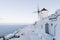 Famous white buildings of Oia town in Santorini